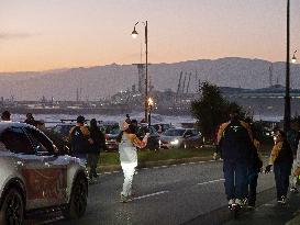 Olympic Flame Along Corso Italia - Genoa