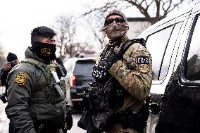 Federal Agents During A Patrol In Minneapolis