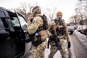Federal Agents During A Patrol In Minneapolis