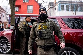 Federal Agents During A Patrol In Minneapolis
