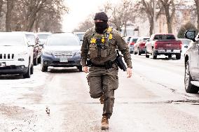 Federal Agents During A Patrol In Minneapolis
