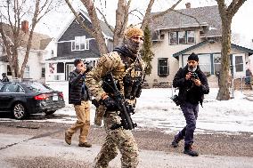 Federal Agents During A Patrol In Minneapolis