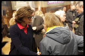 Exclusive - Rachida Dati at Galette Des Rois Celebration in Eglise Saint Francois Xavier - Paris