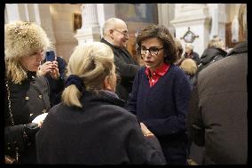 Exclusive - Rachida Dati at Galette Des Rois Celebration in Eglise Saint Francois Xavier - Paris