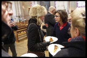 Exclusive - Rachida Dati at Galette Des Rois Celebration in Eglise Saint Francois Xavier - Paris
