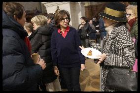 Exclusive - Rachida Dati at Galette Des Rois Celebration in Eglise Saint Francois Xavier - Paris