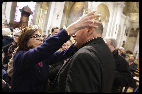Exclusive - Rachida Dati at Galette Des Rois Celebration in Eglise Saint Francois Xavier - Paris