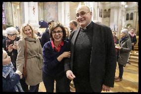Exclusive - Rachida Dati at Galette Des Rois Celebration in Eglise Saint Francois Xavier - Paris