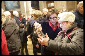 Exclusive - Rachida Dati at Galette Des Rois Celebration in Eglise Saint Francois Xavier - Paris