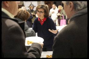 Exclusive - Rachida Dati at Galette Des Rois Celebration in Eglise Saint Francois Xavier - Paris