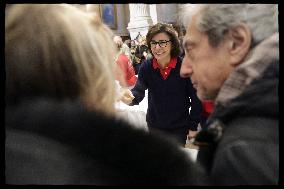 Exclusive - Rachida Dati at Galette Des Rois Celebration in Eglise Saint Francois Xavier - Paris