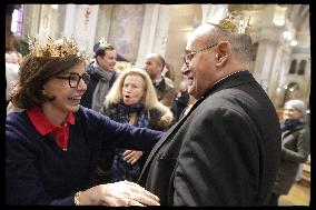 Exclusive - Rachida Dati at Galette Des Rois Celebration in Eglise Saint Francois Xavier - Paris