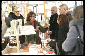 Exclusive - Walking Tour with Rachida Dati In Rue d'Auteuil - Paris