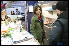 Exclusive - Walking Tour with Rachida Dati In Rue d'Auteuil - Paris