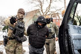 Federal Agents During A Patrol In Minneapolis