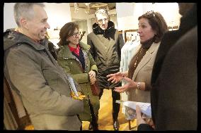 Exclusive - Walking Tour with Rachida Dati In Rue d'Auteuil - Paris