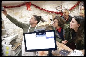 Exclusive - Walking Tour with Rachida Dati In Rue d'Auteuil - Paris