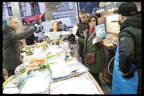 Exclusive - Walking Tour with Rachida Dati In Rue d'Auteuil - Paris