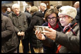 Exclusive - Rachida Dati at Galette Des Rois Celebration in Eglise Saint Francois Xavier - Paris