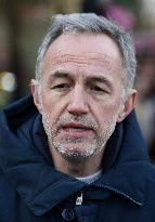 Emmanuel Gregoire and Bertrand Delanoe During A Campaign Visit - Paris