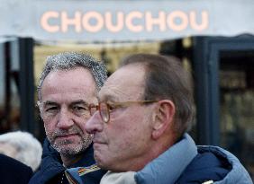 Emmanuel Gregoire and Bertrand Delanoe During A Campaign Visit - Paris
