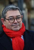 Emmanuel Gregoire and Bertrand Delanoe During A Campaign Visit - Paris