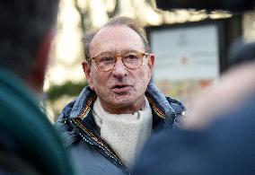 Emmanuel Gregoire and Bertrand Delanoe During A Campaign Visit - Paris