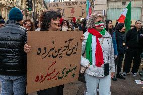 Rally in Support of The Protest in Iran - Paris