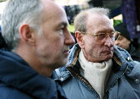 Emmanuel Gregoire and Bertrand Delanoe During A Campaign Visit - Paris
