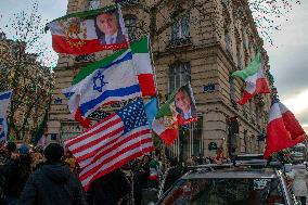 Rally in Support of The Protest in Iran - Paris