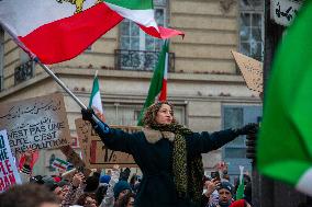 Rally in Support of The Protest in Iran - Paris