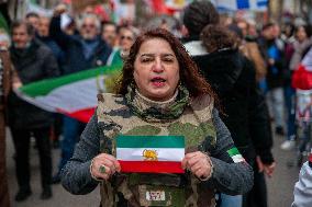 Rally in Support of The Protest in Iran - Paris