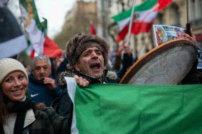 Rally in Support of The Protest in Iran - Paris