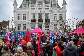 Demonstration In Support Of Djelloul Kheris In Henin-Beaumont - France