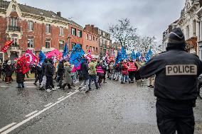 Demonstration In Support Of Djelloul Kheris In Henin-Beaumont - France