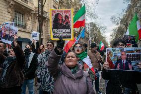 Rally in Support of The Protest in Iran - Paris