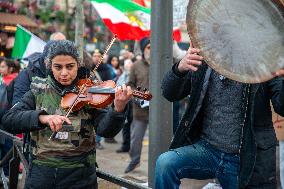 Rally in Support of The Protest in Iran - Paris