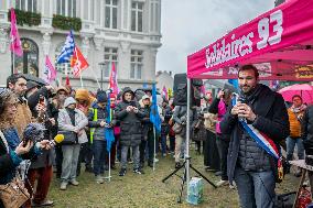 Demonstration In Support Of Djelloul Kheris In Henin-Beaumont - France