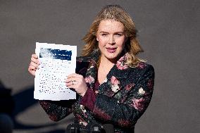 Karoline Leavitt Speaks to Reporters