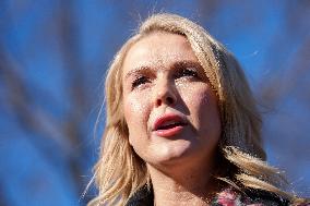 Karoline Leavitt Speaks to Reporters