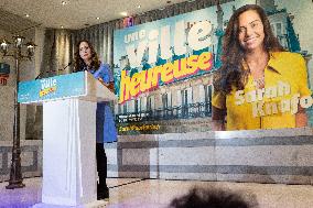 Campaign Launch of Far Right Candidate Sarah Knafo - Paris