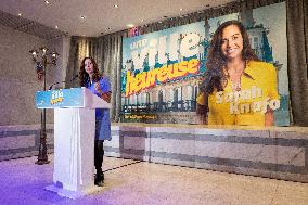 Campaign Launch of Far Right Candidate Sarah Knafo - Paris