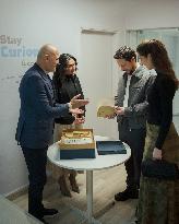 Prince Al Hussein and wife Princess Rajwa at Publishing House - Amman