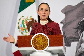 President Claudia Sheinbaum Holds Press Conference - Mexico City