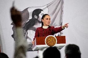 President Claudia Sheinbaum Holds Press Conference - Mexico City