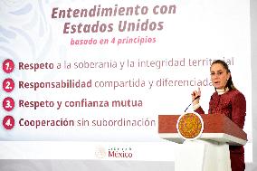 President Claudia Sheinbaum Holds Press Conference - Mexico City