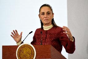 President Claudia Sheinbaum Holds Press Conference - Mexico City