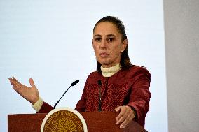 President Claudia Sheinbaum Holds Press Conference - Mexico City