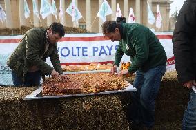 Farmers Protest with Tractors in Front Of The National Assembly - Paris