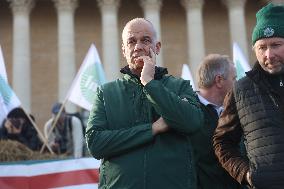 Farmers Protest with Tractors in Front Of The National Assembly - Paris